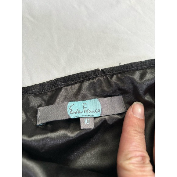 Eva Franco Women’s Black Strapless Mini Dress Embroidered Lace Size 10 - Picture 5 of 10